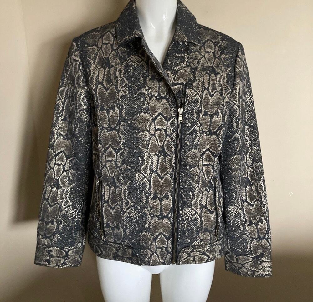 Chico’s snakeskin jacket